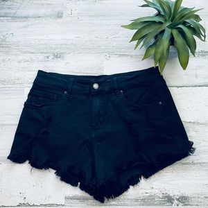 Angel Kiss black distressed cutoff shorts size 7